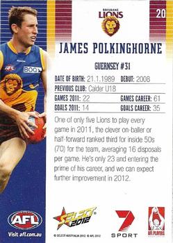 2012 Select AFL Champions #20 James Polkinghorne Back